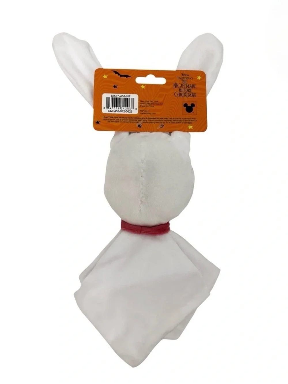 Disney White Bunny Ghost Plush with Orange Pumpkin Accent